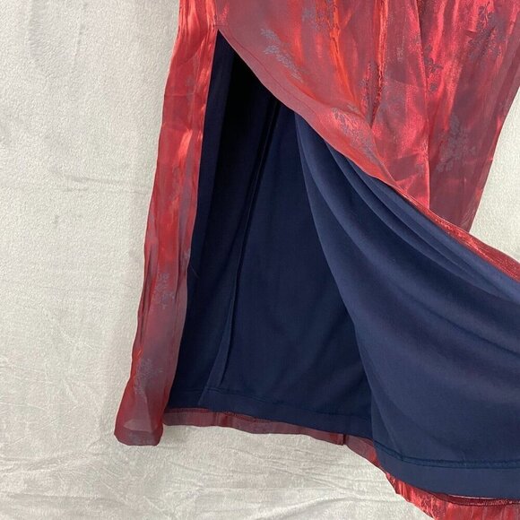 Vintage Harlow Nites Asian Brocade Maxi Dress Size 12 Sleeveless Evening Long - Picture 6 of 16